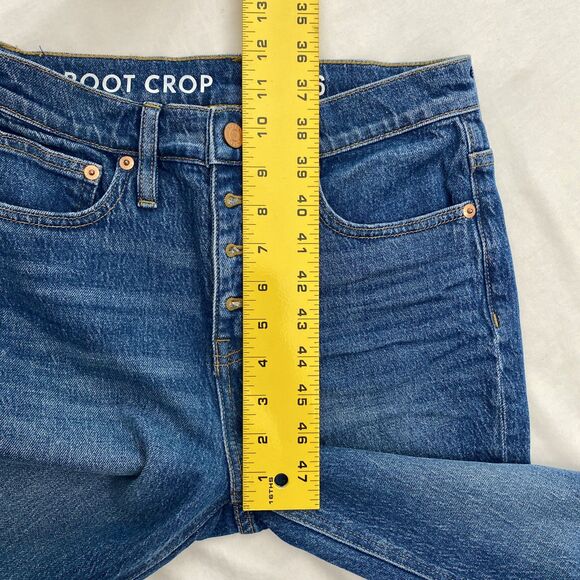 J Crew Boot Crop High Rise Button Fly Jeans Blue Denim Billie Womens 26 - Picture 11 of 12